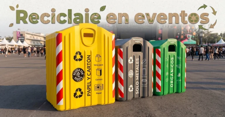 Cómo organizar un evento "Basura Cero" (Zero Waste) Plan de gestión de residuos para eventos masivos Normativa ambiental y regulaciones para festivales 2026 Sostenibilidad y economía circular en eventos corporativos Alquiler de estaciones de reciclaje y contenedores para eventos Cómo reducir la huella de carbono en conciertos y estadios Certificaciones de eventos sustentables y sellos verdes Ejemplos de activaciones de marca con materiales reciclados